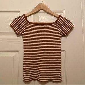 Madewell Off-the-Shoulder Sweater in Stripe